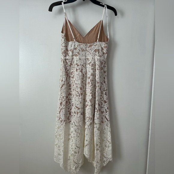 Lulu's Womens Ivory Lace Strappy V-Neck Sleeveless Fit & Flare Midi Dress Size S - Picture 4 of 6